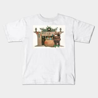 Vintage Christmas Scene Kids T-Shirt